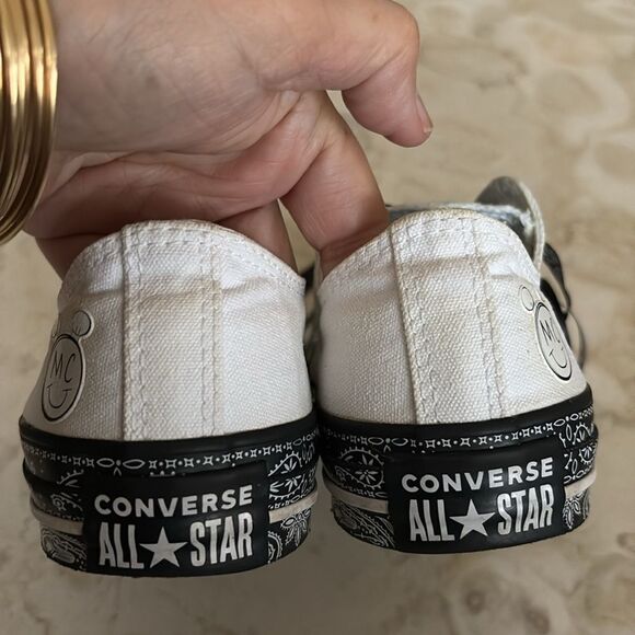 Rare Converse X Miley Cyrus Chuck Taylor All Star Sneakers Black & White Bandana - Picture 13 of 17